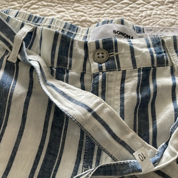 NWT wide Leg stripped crop pants - Picture 3 of 8